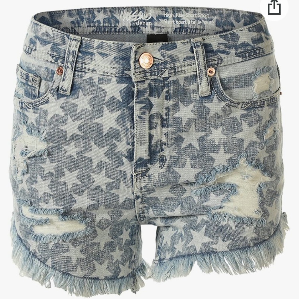 🇺🇸✨ Mossimo Star Print Distressed Denim Shorts ✨🇺🇸